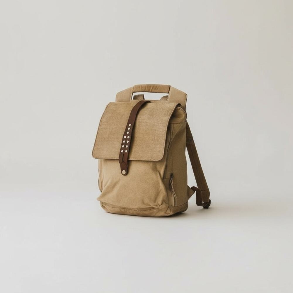 Studio Caleidoscope Gatti Leather Stud Embellished Backpack in Beige - Picture 4 of 16